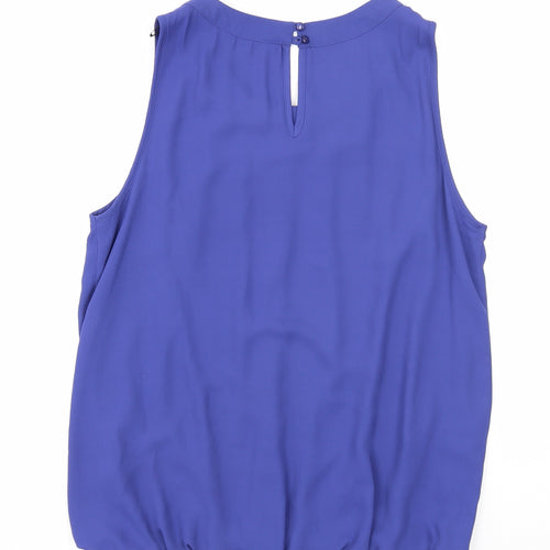 Dorothy Perkins Womens Blue Polyester Basic Tank Size 14 Round Neck