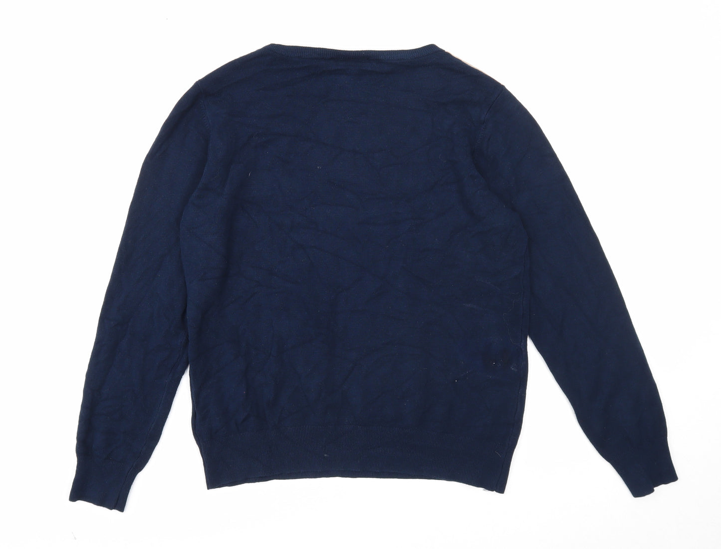 Wallis Womens Blue Round Neck Viscose Pullover Jumper Size 14