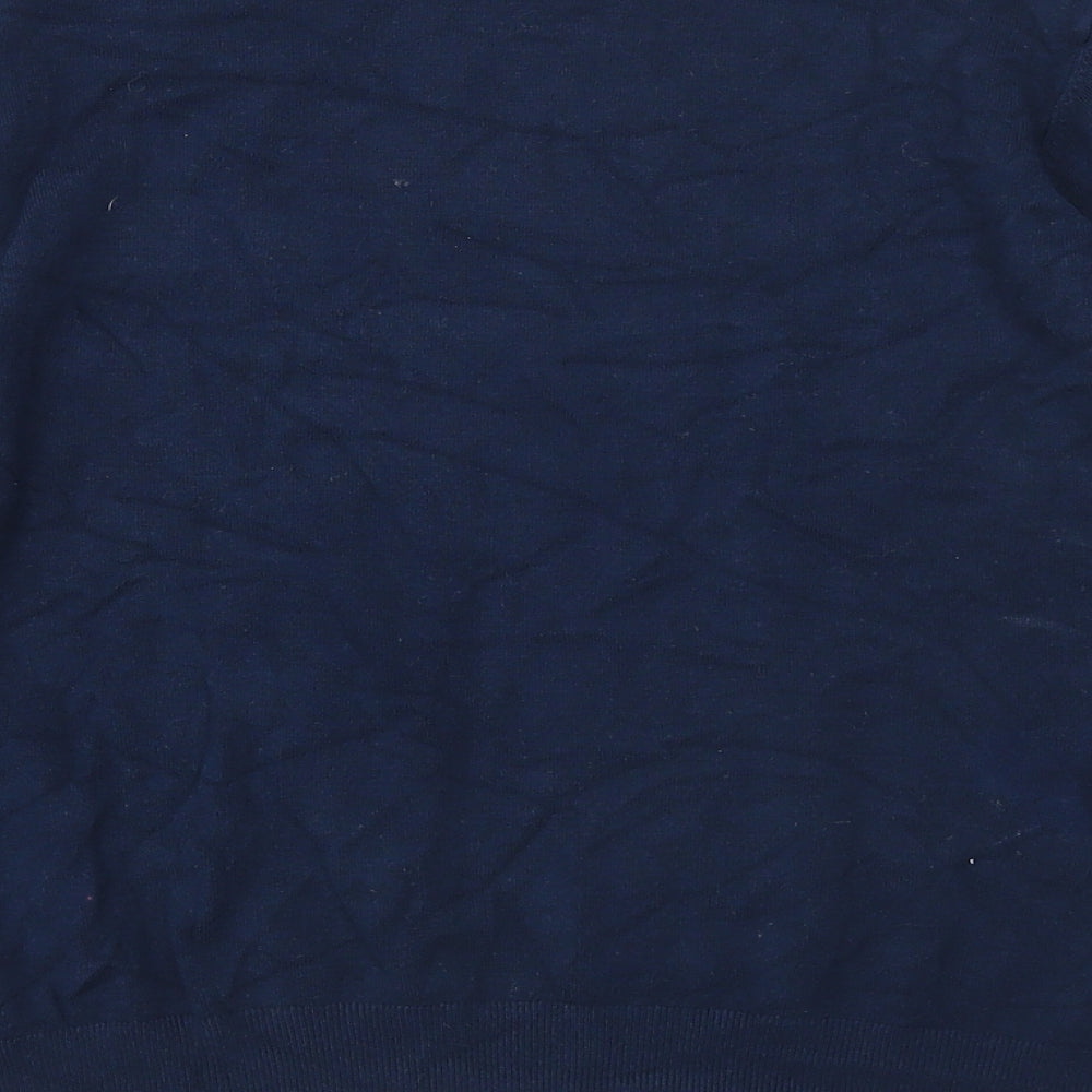 Wallis Womens Blue Round Neck Viscose Pullover Jumper Size 14
