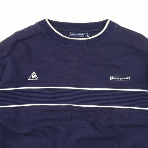 le coq sportif Mens Blue Cotton Pullover Sweatshirt Size XL