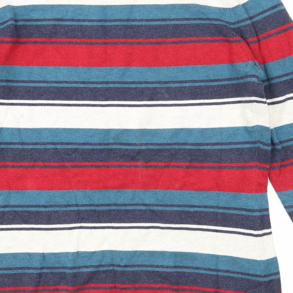 Seasalt Cornwall Womens Multicoloured Round Neck Striped Cotton Pullover Jumper Size 12