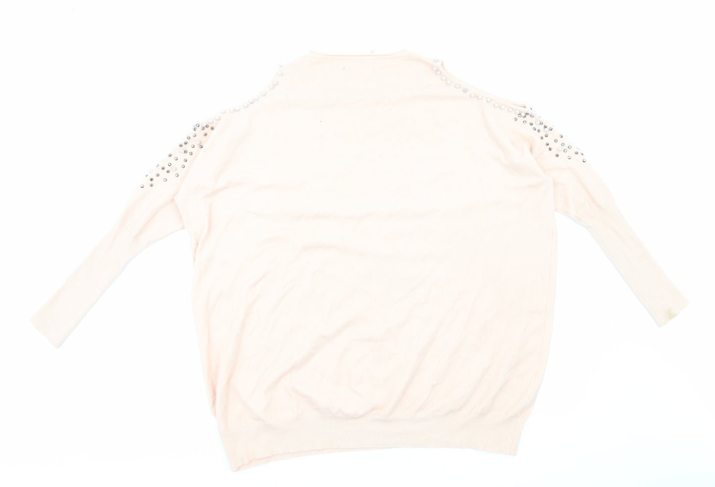 TU Womens Pink Round Neck Viscose Pullover Jumper Size L