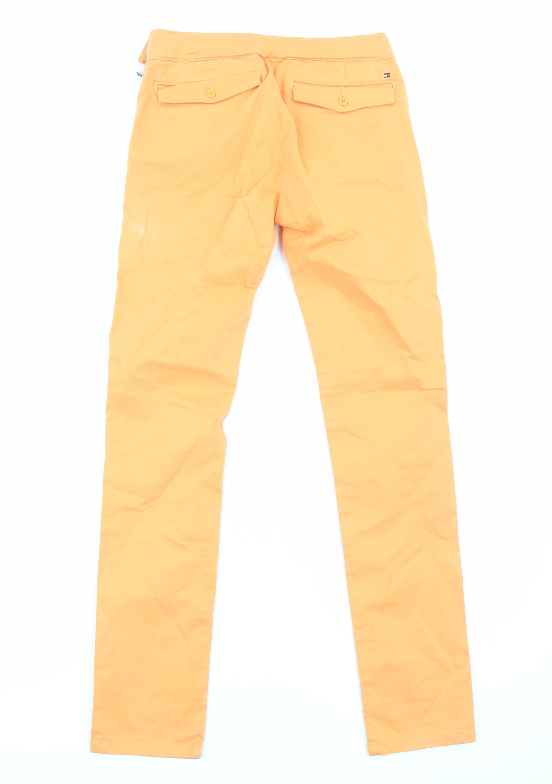 Tommy Hilfiger Womens Orange Cotton Trousers Size 12 Regular Zip
