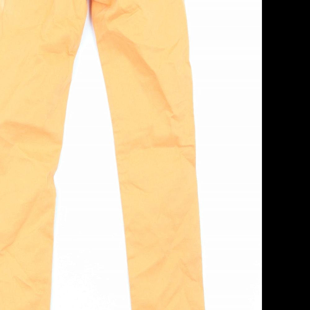 Tommy Hilfiger Womens Orange Cotton Trousers Size 12 Regular Zip