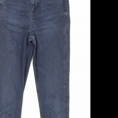 Marks and Spencer Womens Blue Cotton Skinny Jeans Size 10 Regular Zip