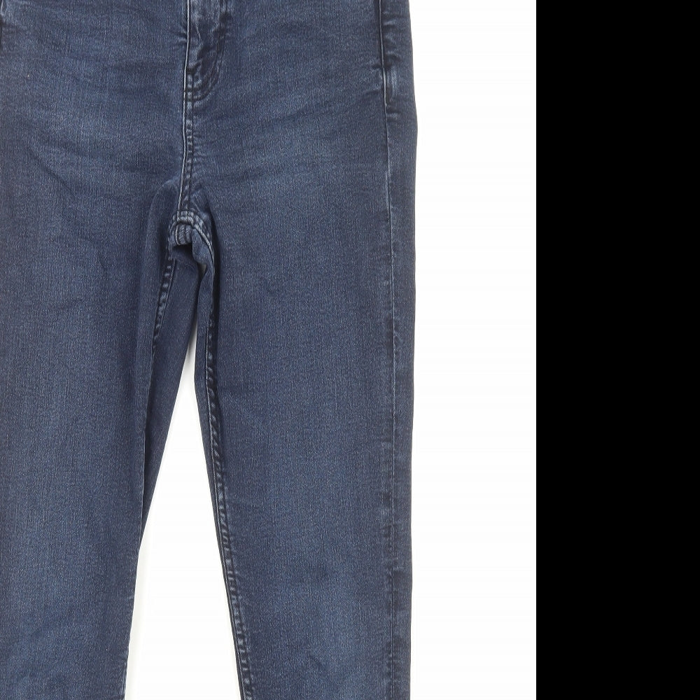 Marks and Spencer Womens Blue Cotton Skinny Jeans Size 10 Regular Zip