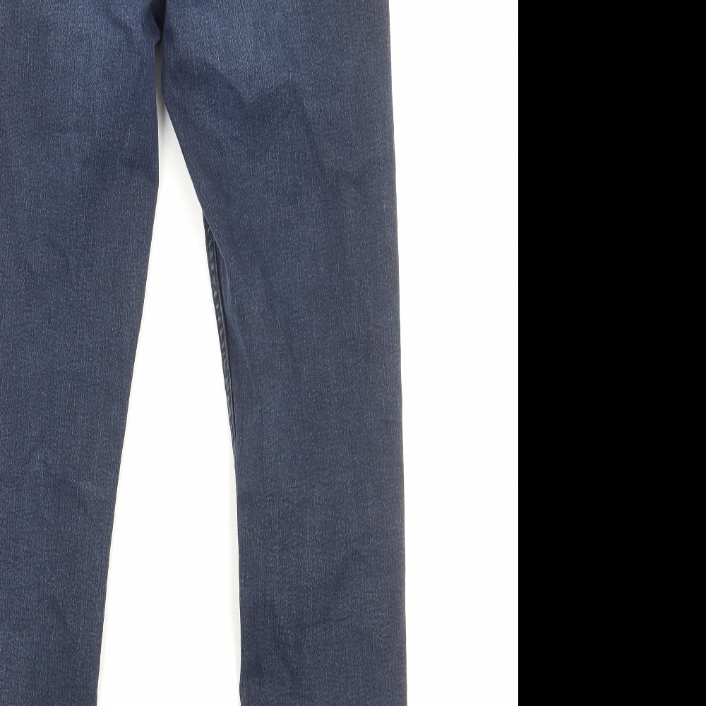 Marks and Spencer Womens Blue Cotton Skinny Jeans Size 10 Regular Zip