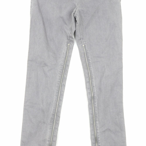 By Malene Birger Womens Grey Cotton Skinny Jeans Size 6 Regular Zip