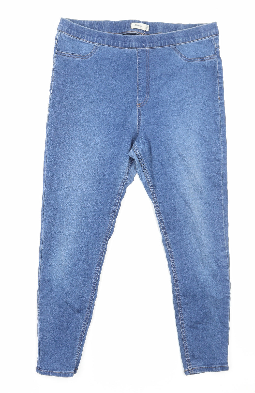 Marks and Spencer Womens Blue Cotton Jegging Jeans Size 18 Regular