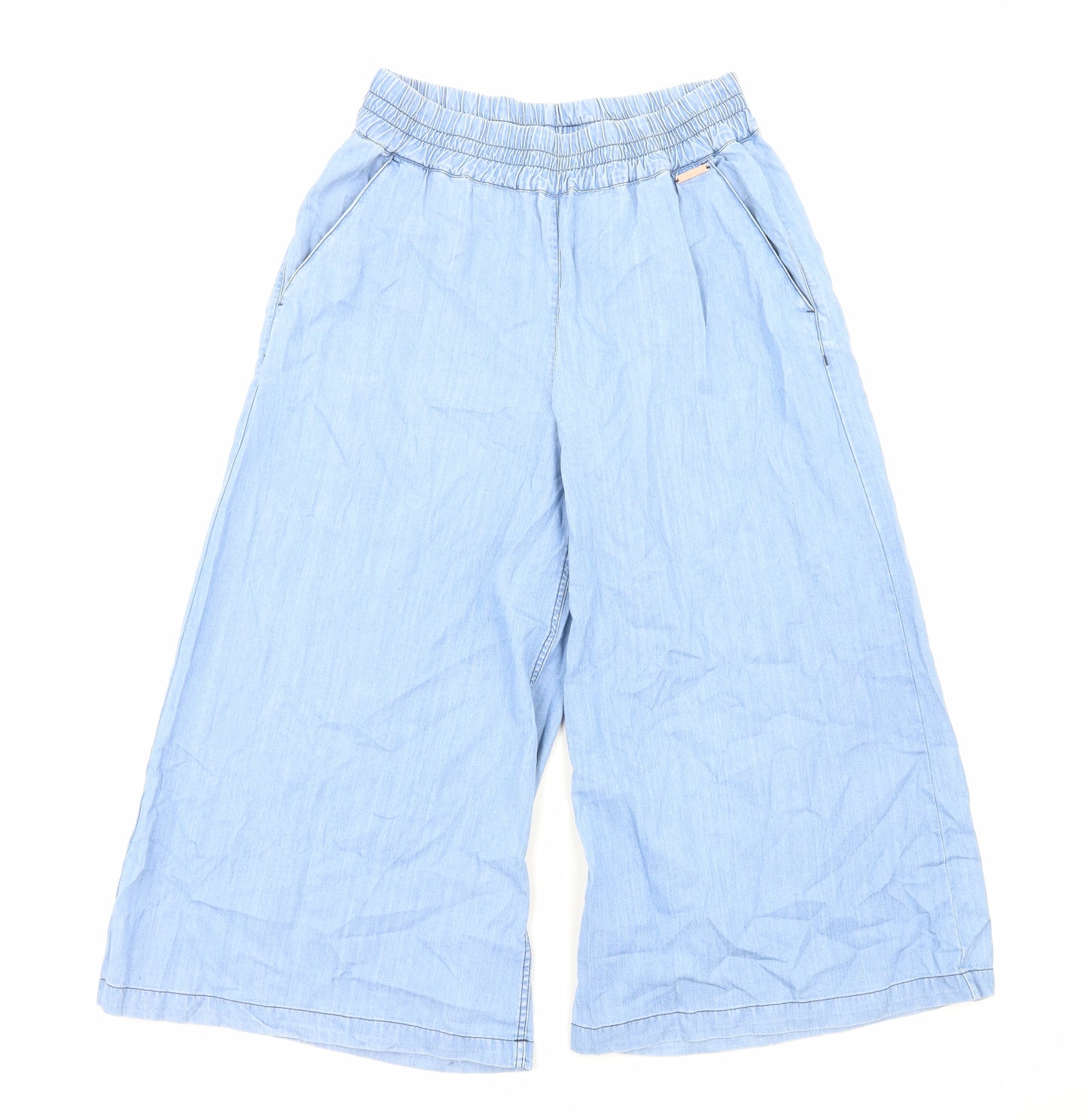 Sweaty Betty Womens Blue Cotton Cropped Trousers Size S Regular