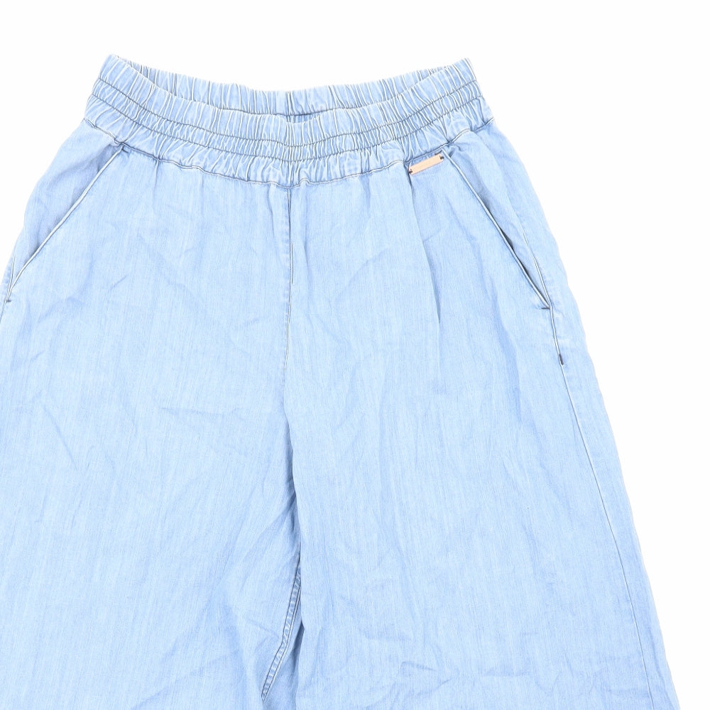 Sweaty Betty Womens Blue Cotton Cropped Trousers Size S Regular