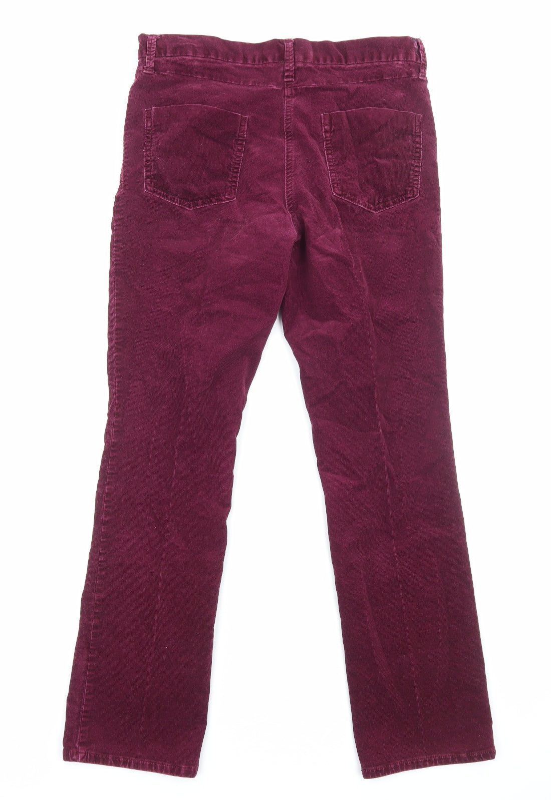 Marks and Spencer Womens Purple Cotton Trousers Size 10 Regular Zip