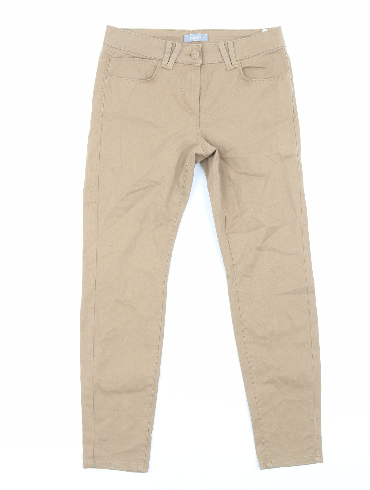 Marks and Spencer Womens Brown Cotton Skinny Jeans Size 12 Regular Zip