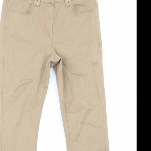 Marks and Spencer Womens Brown Cotton Skinny Jeans Size 12 Regular Zip