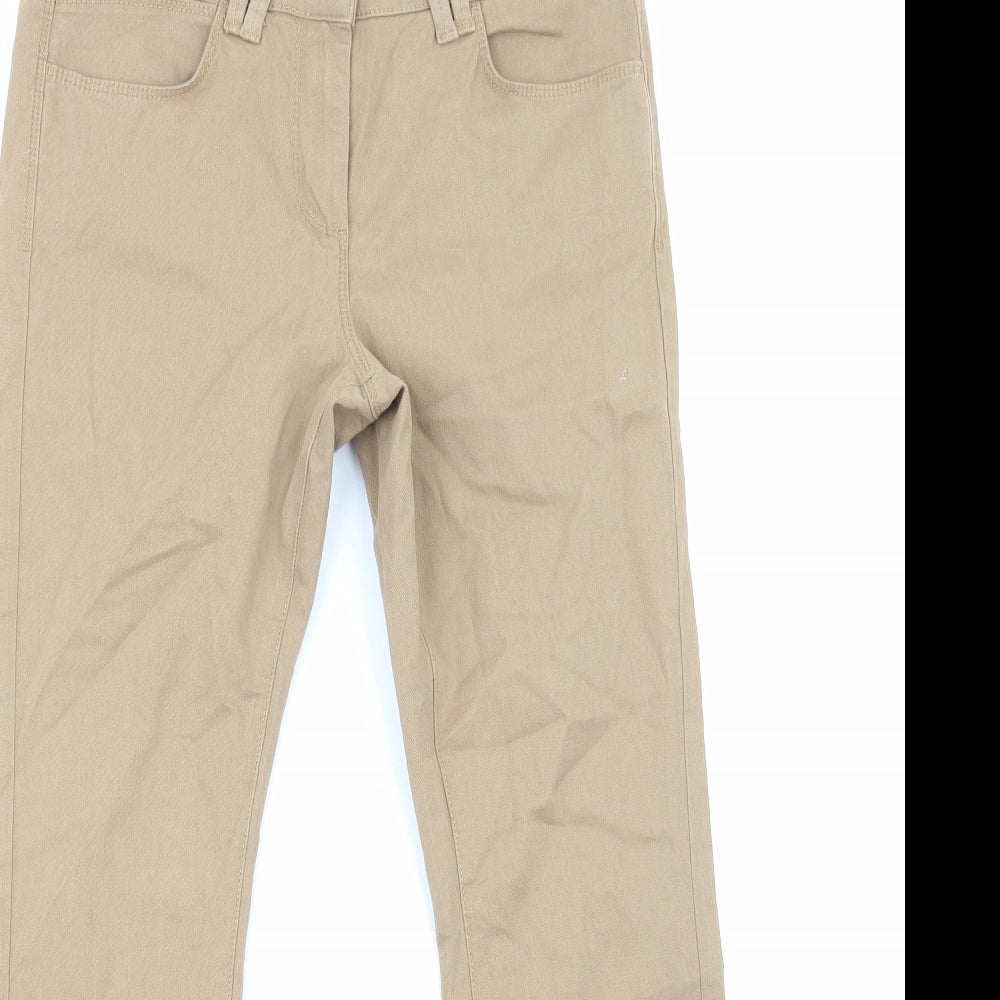 Marks and Spencer Womens Brown Cotton Skinny Jeans Size 12 Regular Zip