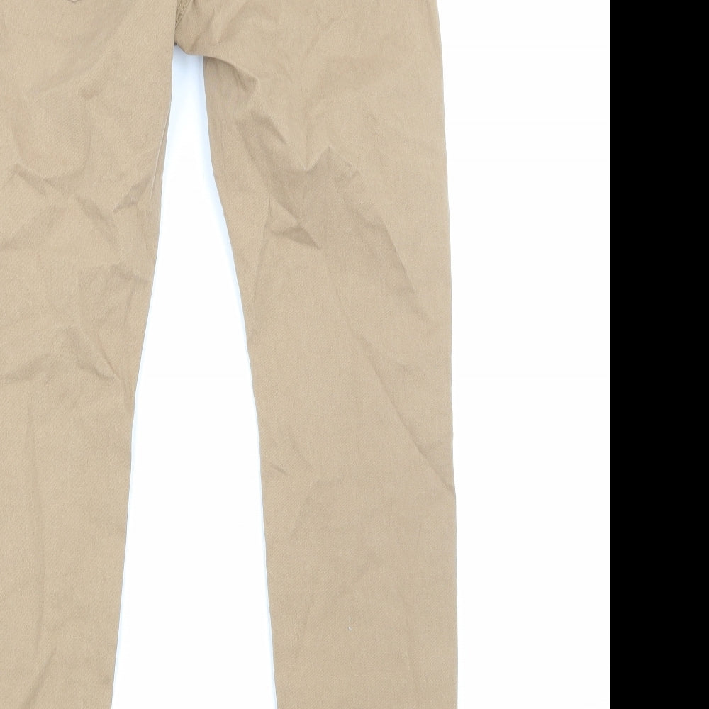 Marks and Spencer Womens Brown Cotton Skinny Jeans Size 12 Regular Zip