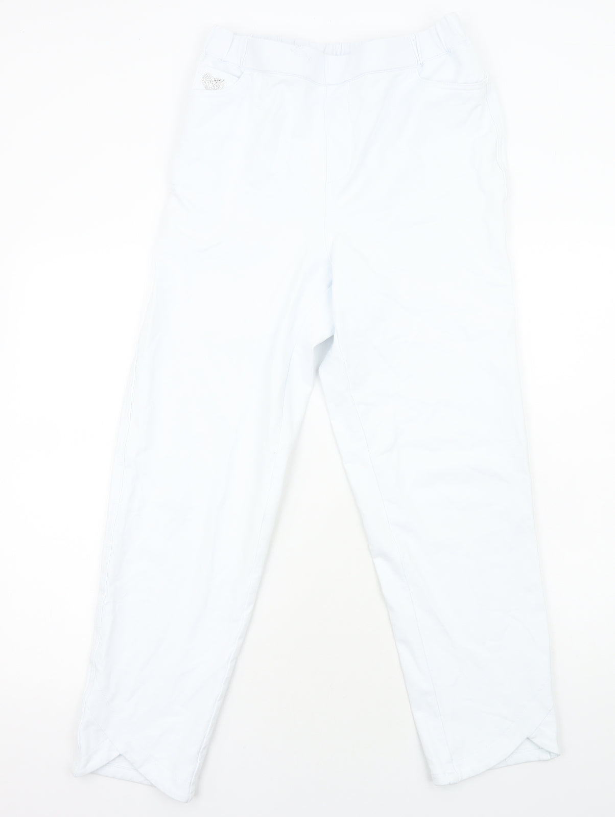 Quacker Factory Womens Blue Cotton Trousers Size M Regular