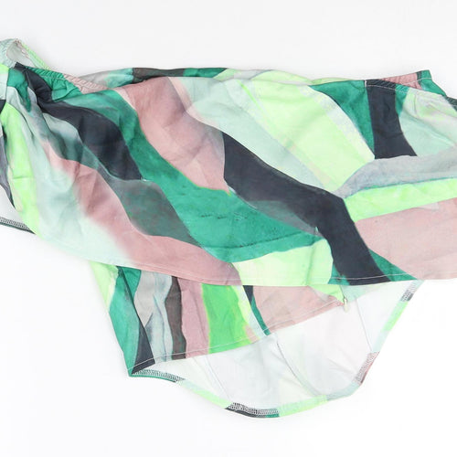 PRETTYLITTLETHING Womens Multicoloured Geometric Polyester Cropped Tank Size 16 Off the Shoulder