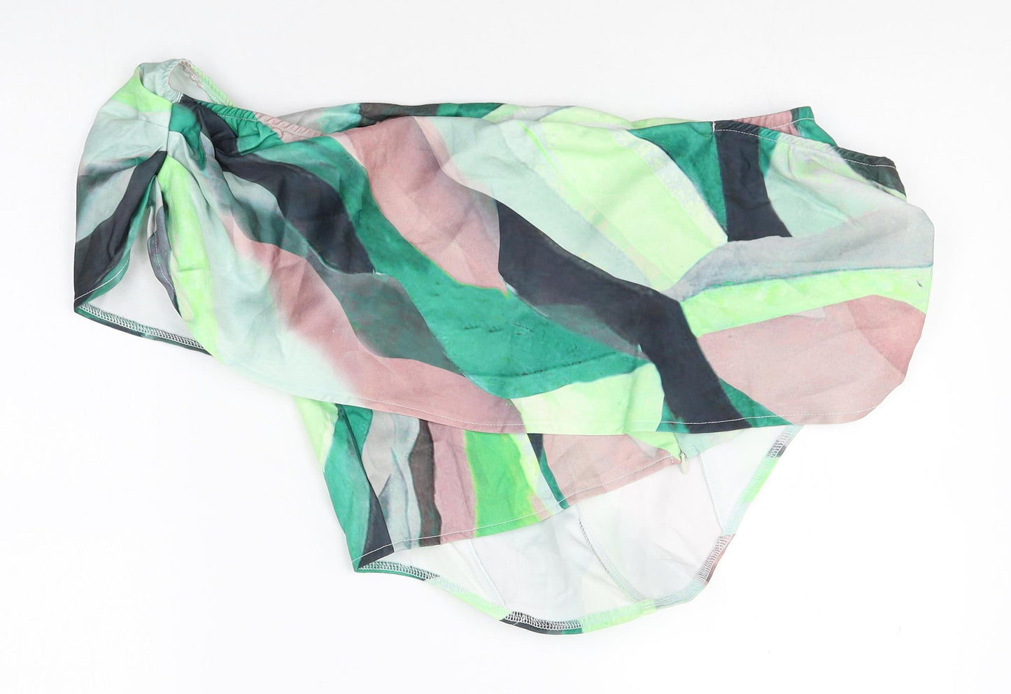 PRETTYLITTLETHING Womens Multicoloured Geometric Polyester Cropped Tank Size 16 Off the Shoulder
