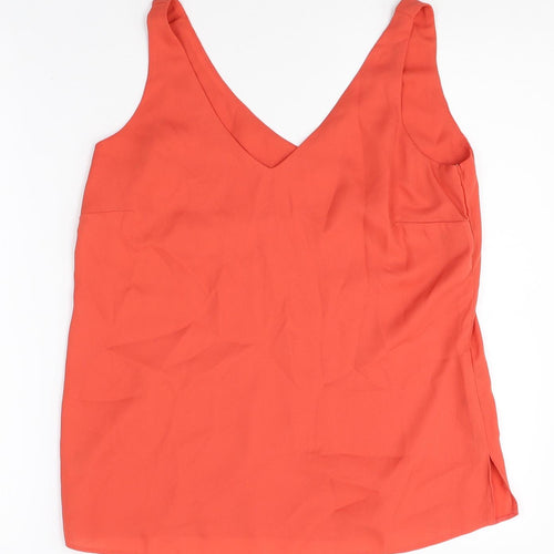 Wallis Womens Red Polyester Basic Tank Size 8 V-Neck