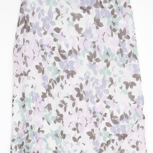 Marks and Spencer Womens Purple Floral Polyester Straight & Pencil Skirt Size 26 in