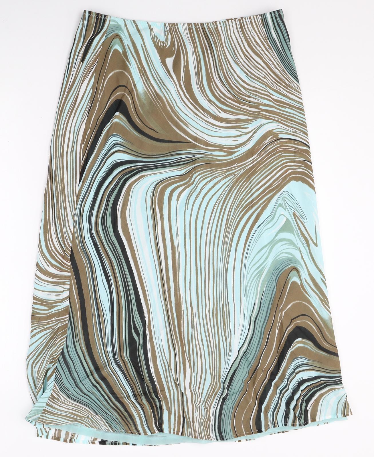 Country Casuals Womens Multicoloured Geometric Polyester Swing Skirt Size L