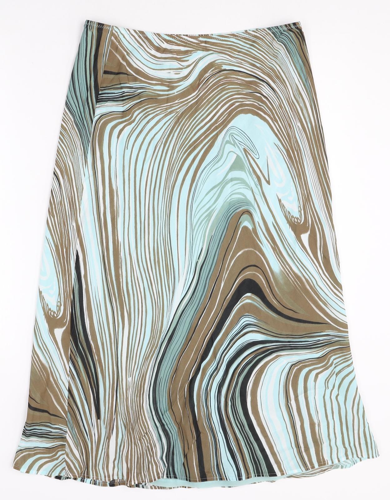Country Casuals Womens Multicoloured Geometric Polyester Swing Skirt Size L