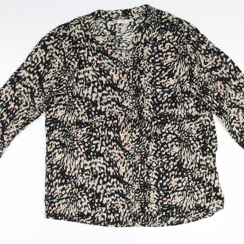 fransa Womens Multicoloured Geometric Viscose Basic Blouse Size M V-Neck