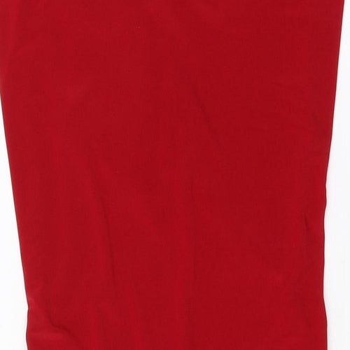 MissyEmpire Womens Red Polyester Bodycon Size 10 Off the Shoulder Lace Up