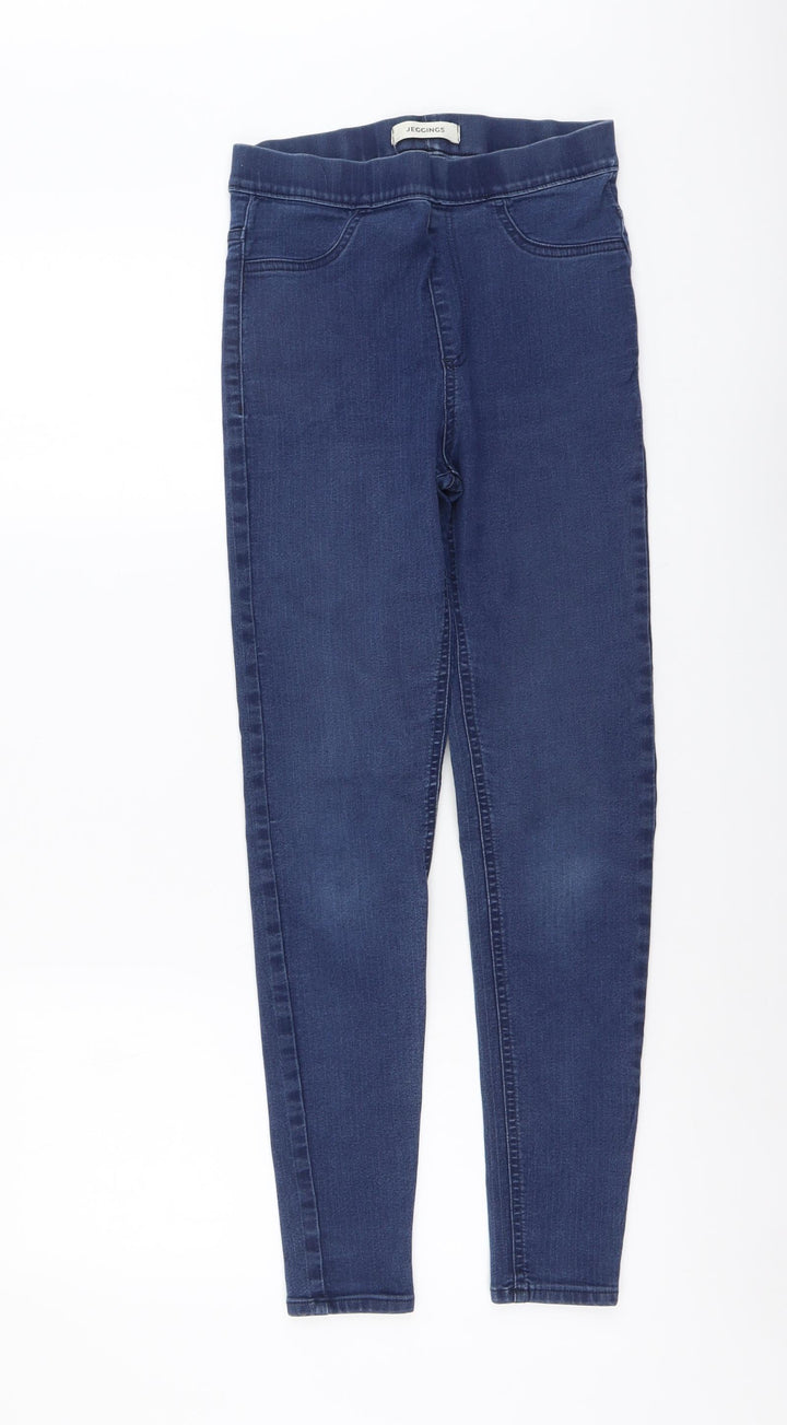 Marks and Spencer Womens Blue Cotton Jegging Jeans Size 8 L27 in Regular