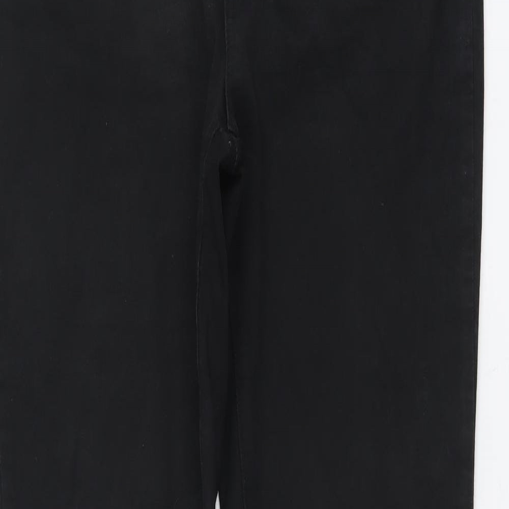 Marks and Spencer Womens Black Cotton Skinny Jeans Size 16 L29 in Regular Button