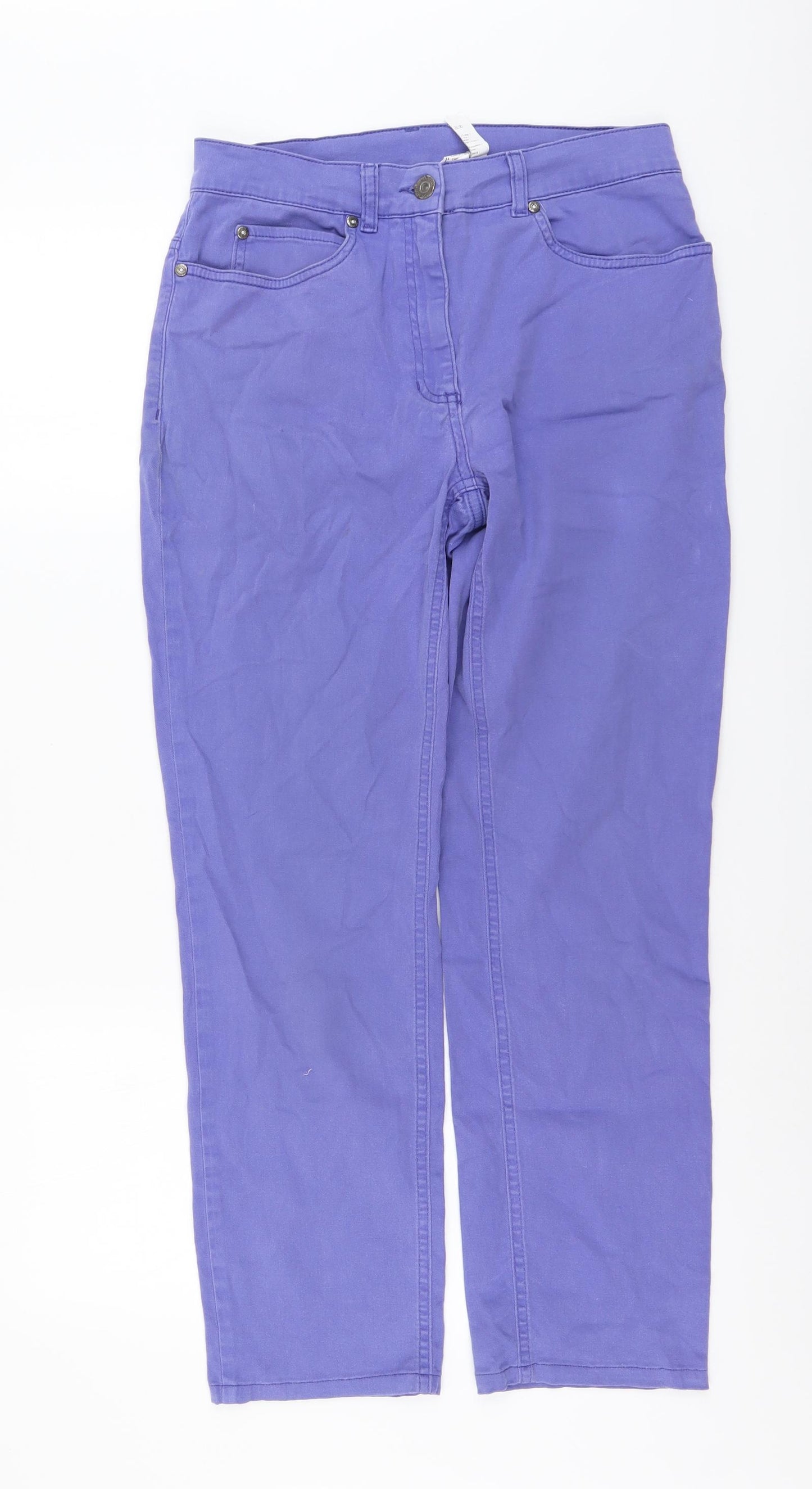 Gelco Womens Purple Polyester Straight Jeans Size 10 L27 in Regular Button