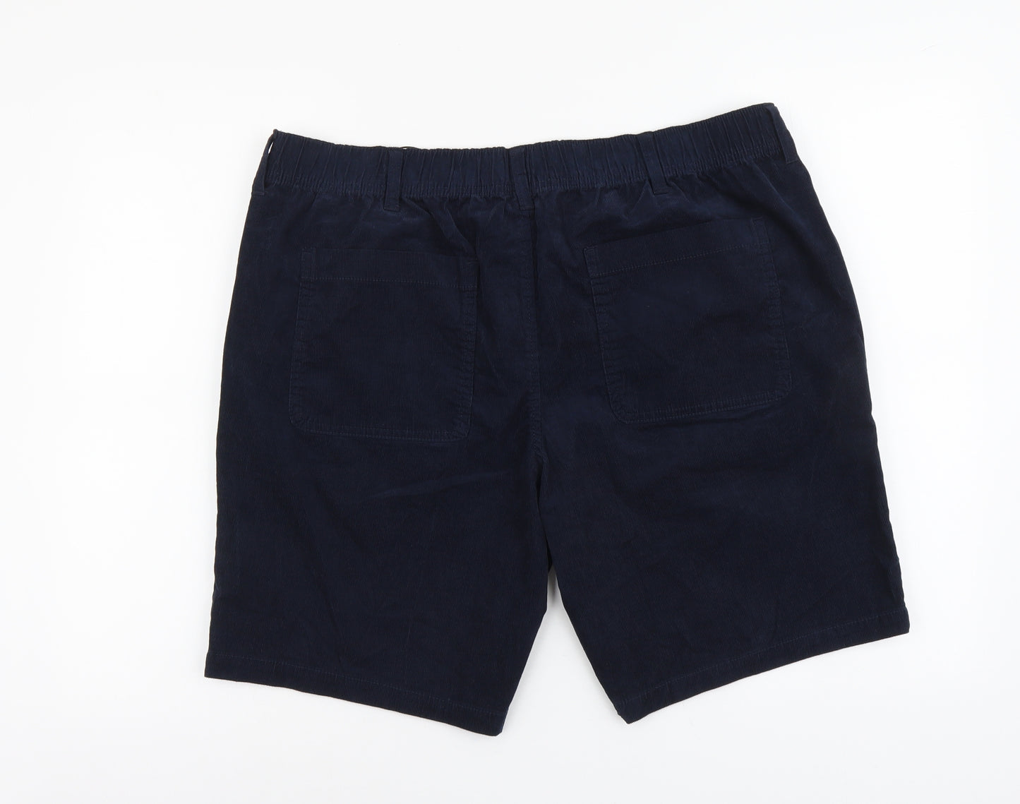 Marks and Spencer Mens Blue Cotton Chino Shorts Size XL L9 in Regular Button