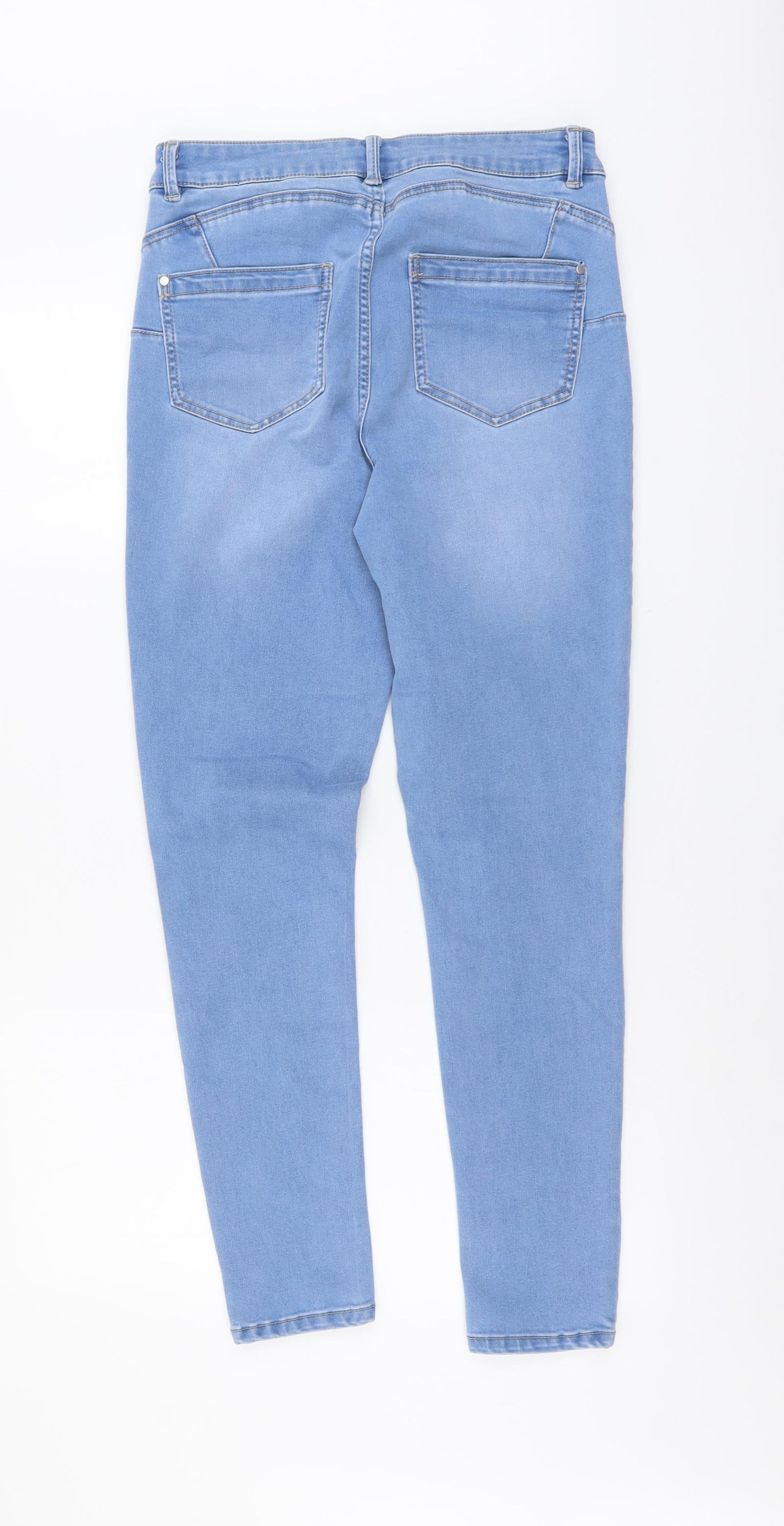 Nutmeg Womens Blue Cotton Skinny Jeans Size 12 L28 in Regular Button