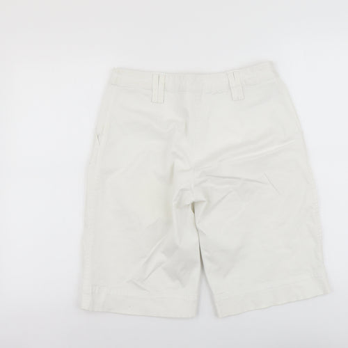 R.M. Williams Womens White Cotton Bermuda Shorts Size 10 L12 in Regular Button