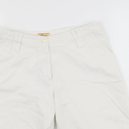 R.M. Williams Womens White Cotton Bermuda Shorts Size 10 L12 in Regular Button