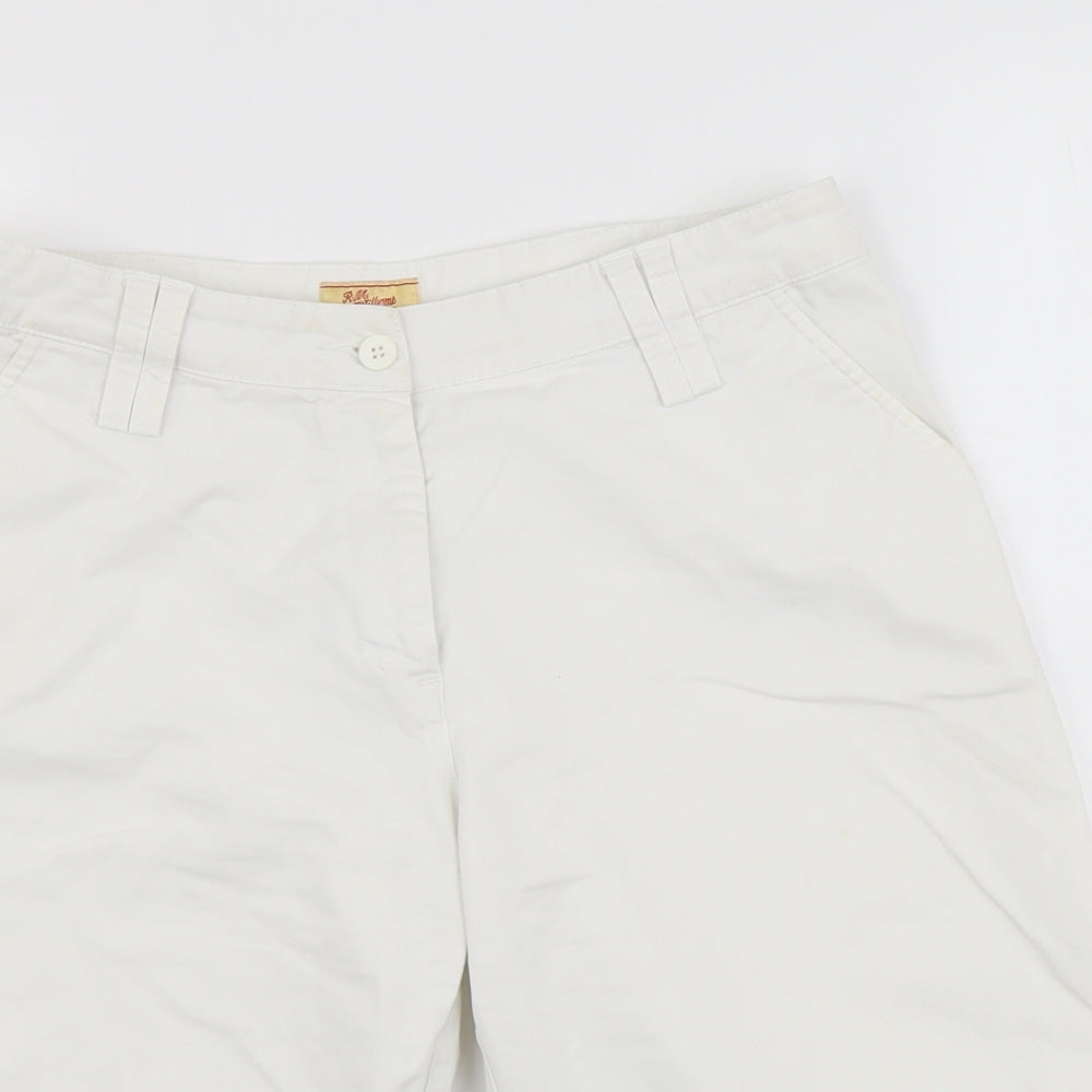 R.M. Williams Womens White Cotton Bermuda Shorts Size 10 L12 in Regular Button