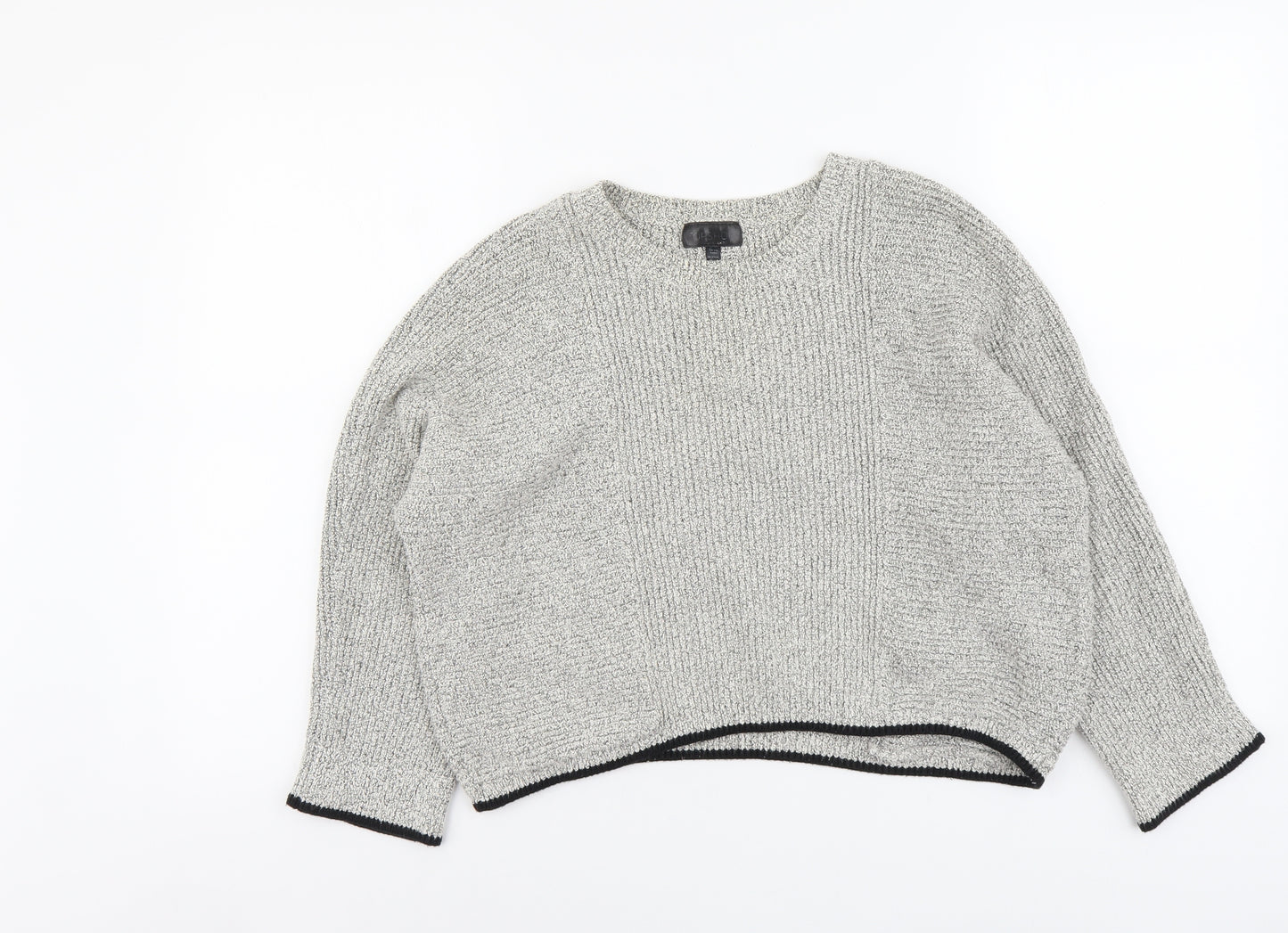 Topshop Womens Grey Round Neck Acrylic Pullover Jumper Size 10