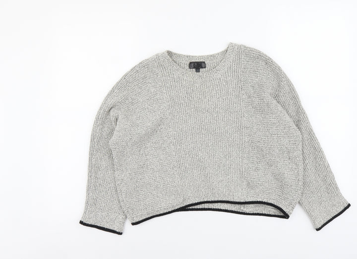 Topshop Womens Grey Round Neck Acrylic Pullover Jumper Size 10
