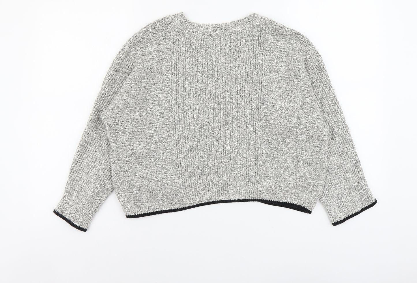 Topshop Womens Grey Round Neck Acrylic Pullover Jumper Size 10