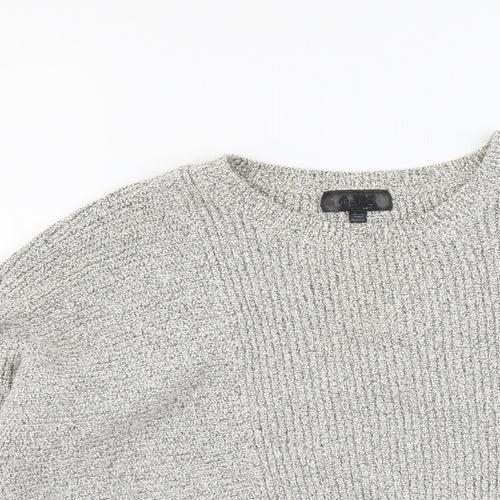 Topshop Womens Grey Round Neck Acrylic Pullover Jumper Size 10