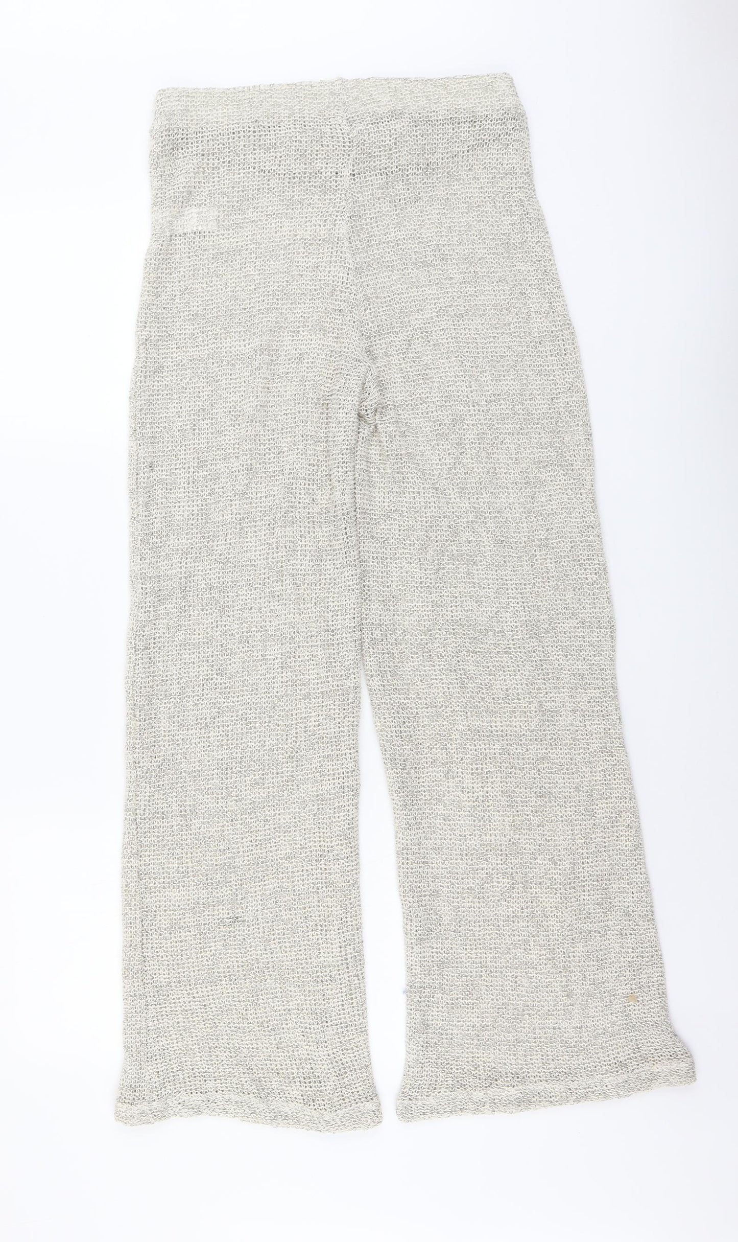 Zara Womens Grey Cotton Trousers Size L L29 in Regular - Fishnet