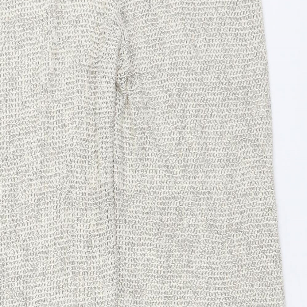 Zara Womens Grey Cotton Trousers Size L L29 in Regular - Fishnet