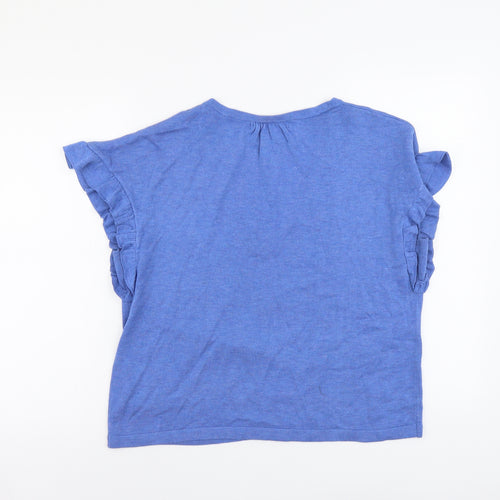 NEXT Womens Blue V-Neck Acrylic Pullover Jumper Size M