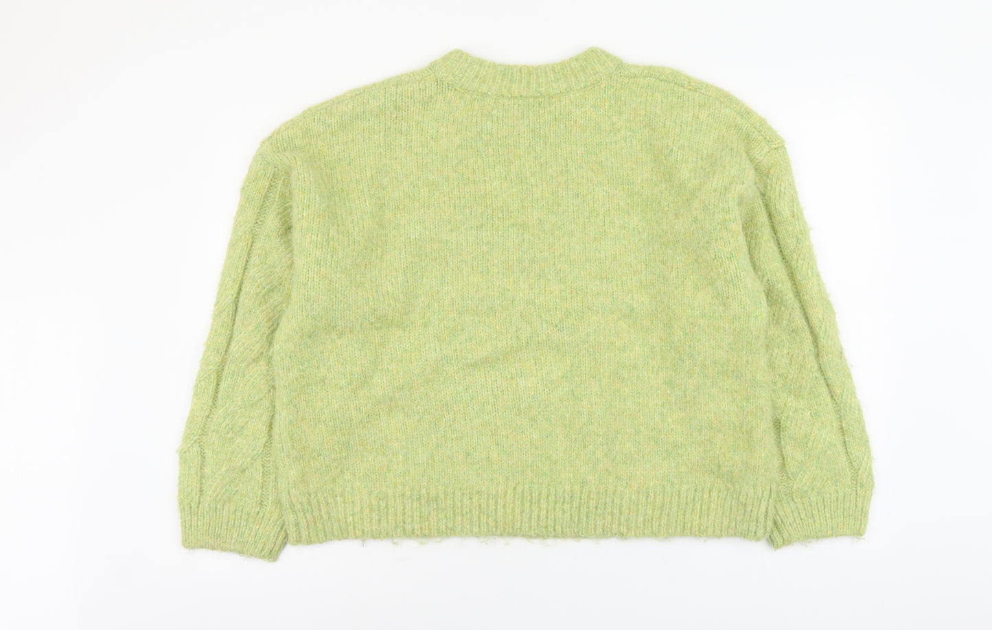 Marks and Spencer Womens Green Round Neck Acrylic Pullover Jumper Size L