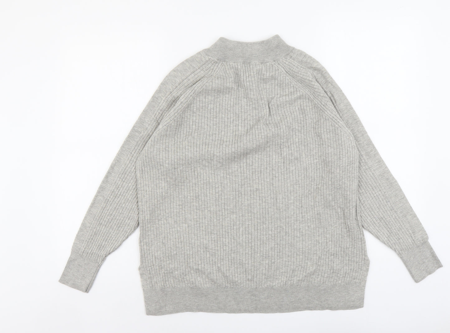 Marks and Spencer Womens Grey High Neck Viscose Pullover Jumper Size M