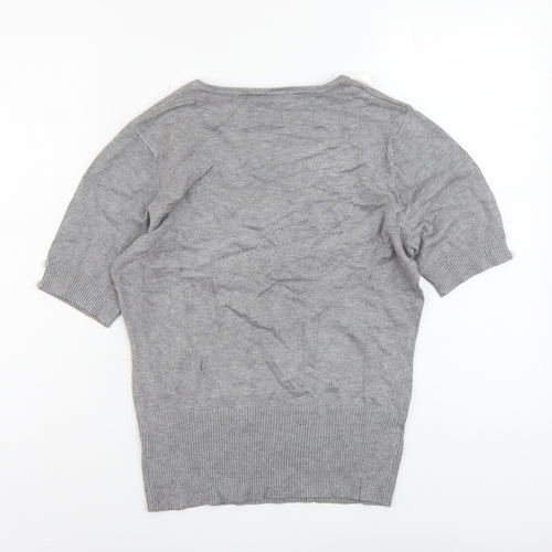Bonmarché Womens Grey Scoop Neck Viscose Pullover Jumper Size S