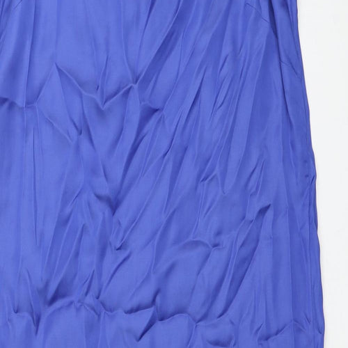 Autograph Womens Blue Polyester Slip Dress Size 14 Scoop Neck Pullover