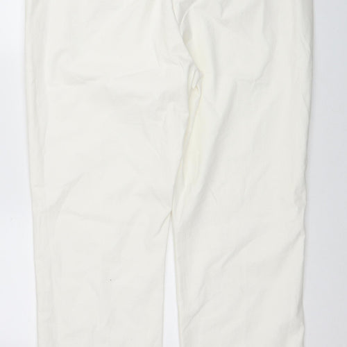Marks and Spencer Womens White Cotton Straight Jeans Size 20 Regular Zip