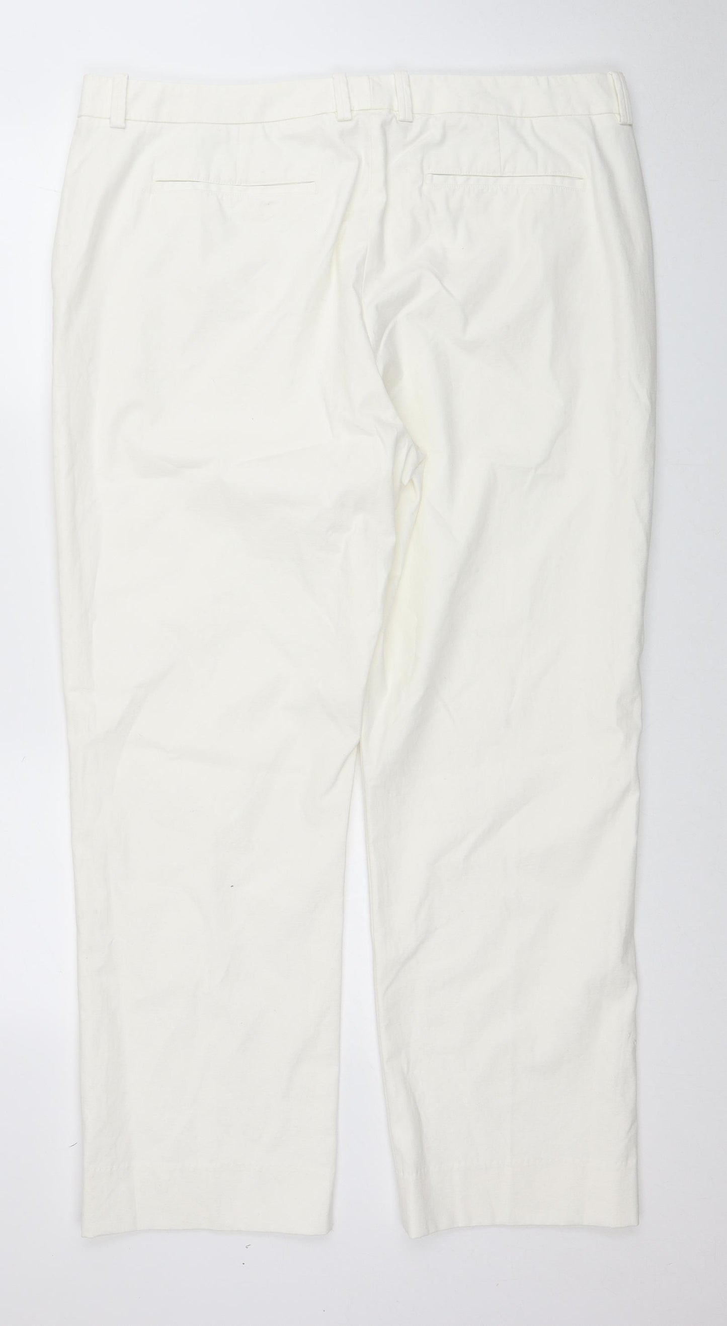 Marks and Spencer Womens White Cotton Straight Jeans Size 20 Regular Zip
